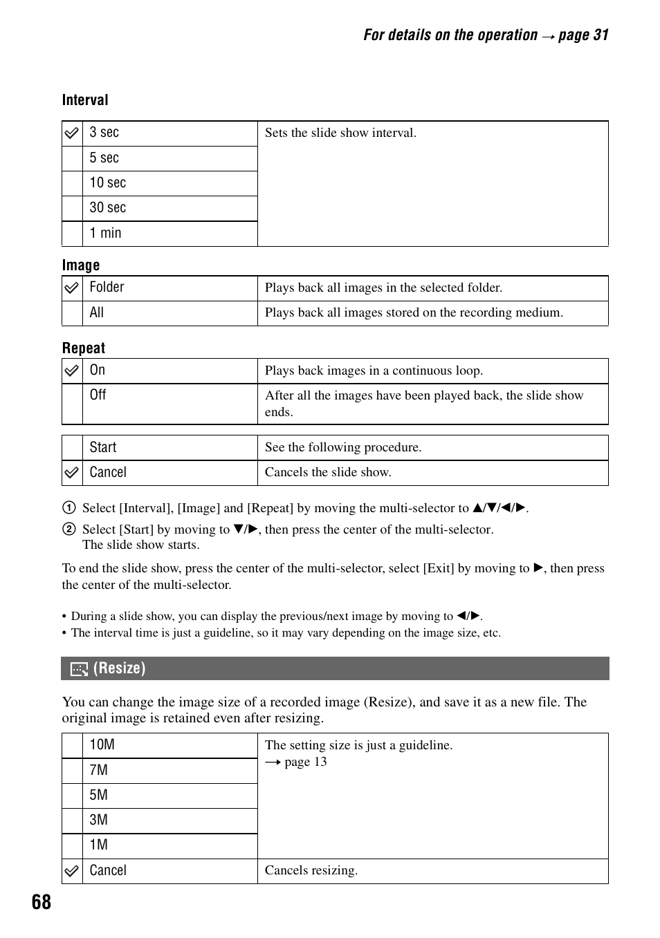 Resize) | Sony DSC-R1 User Manual | Page 68 / 135
