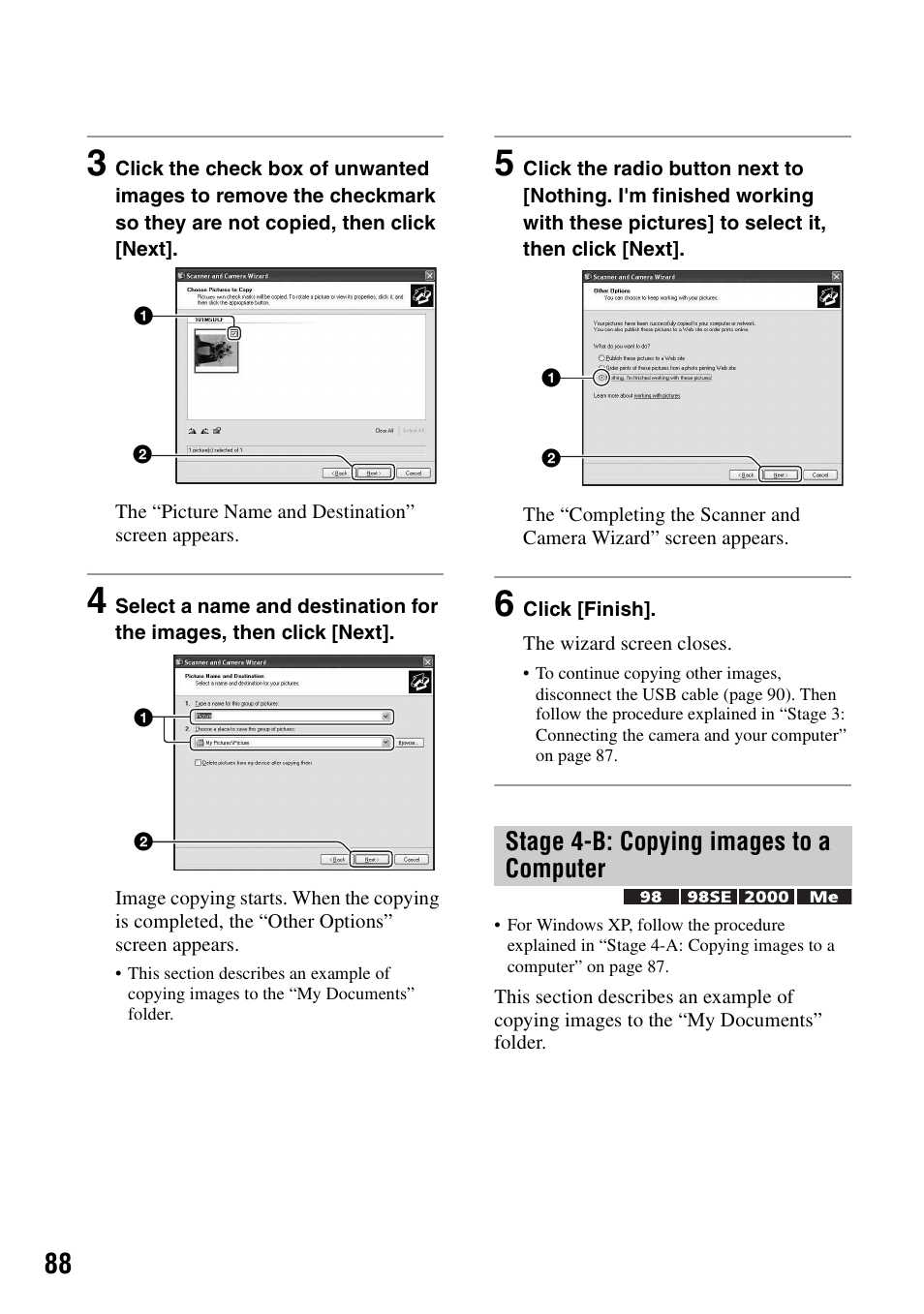 Stage 4-b: copying images to a computer | Sony DSC-R1 User Manual | Page 88 / 135