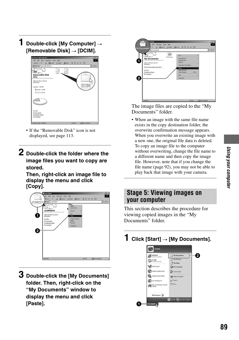Stage 5: viewing images on your computer | Sony DSC-R1 User Manual | Page 89 / 135