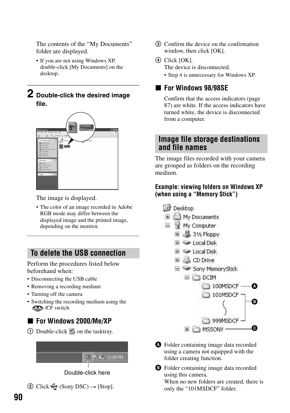 Image file storage destinations and file names | Sony DSC-R1 User Manual | Page 90 / 135