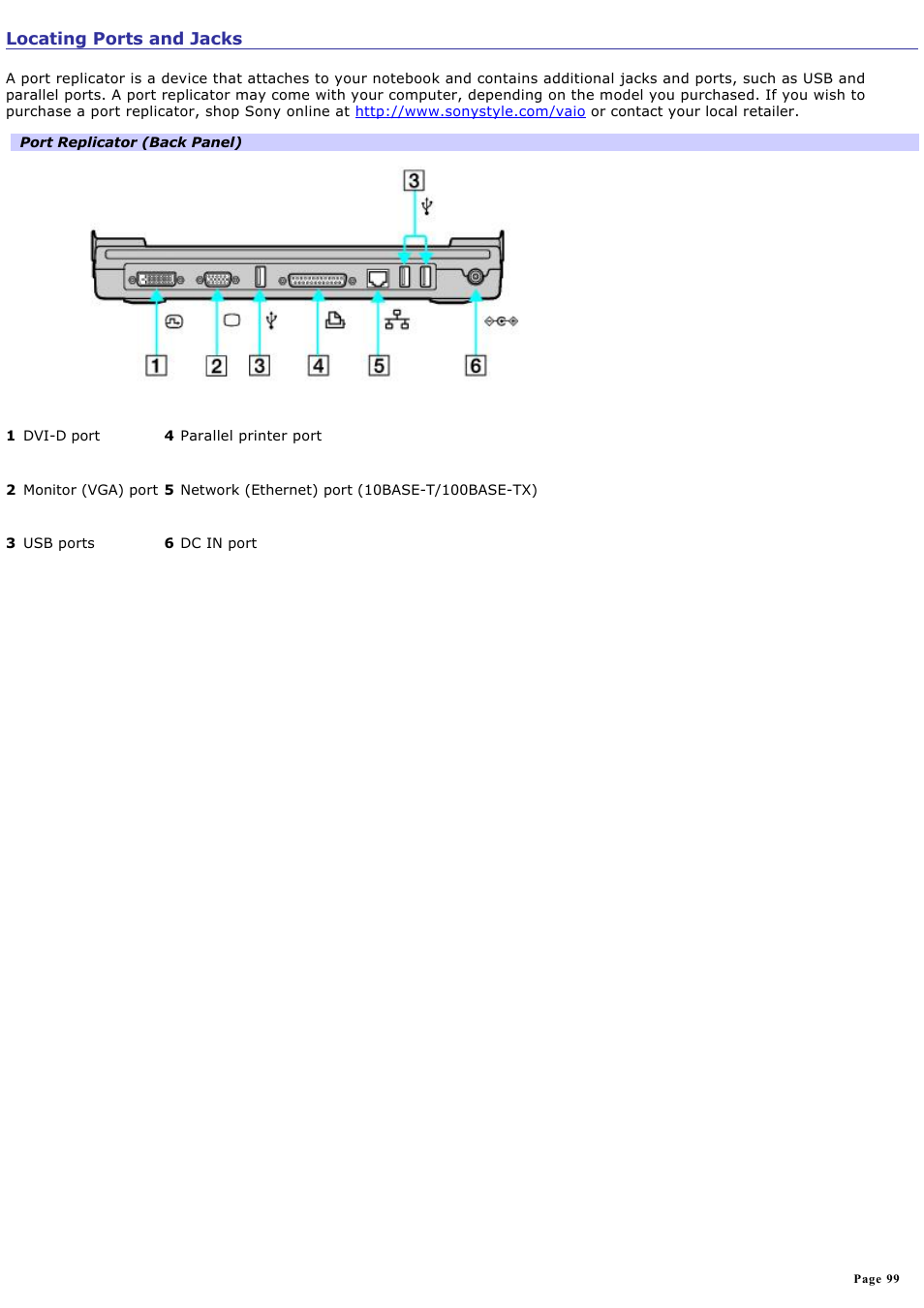 Locating ports and jacks | Sony PCG-V505AX User Manual | Page 99 / 164