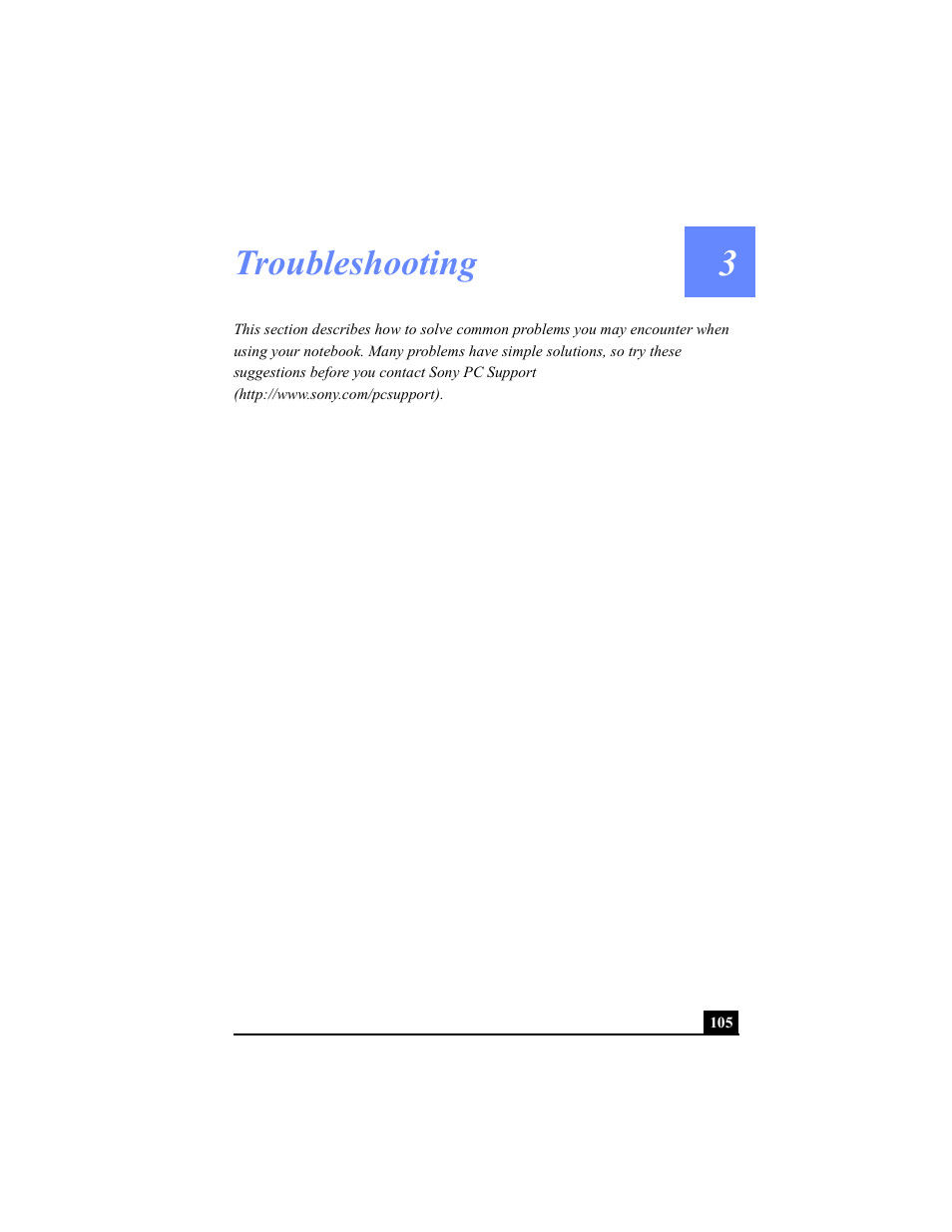 Troubleshooting | Sony PCG-C1VP User Manual | Page 105 / 124