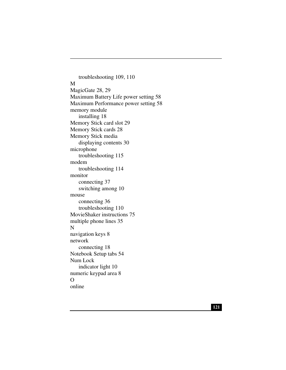 Sony PCG-C1VP User Manual | Page 121 / 124