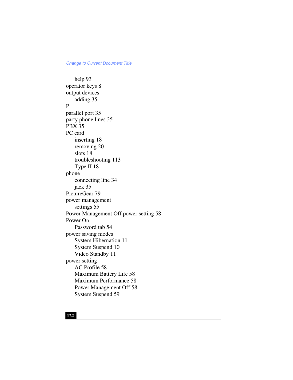 Sony PCG-C1VP User Manual | Page 122 / 124