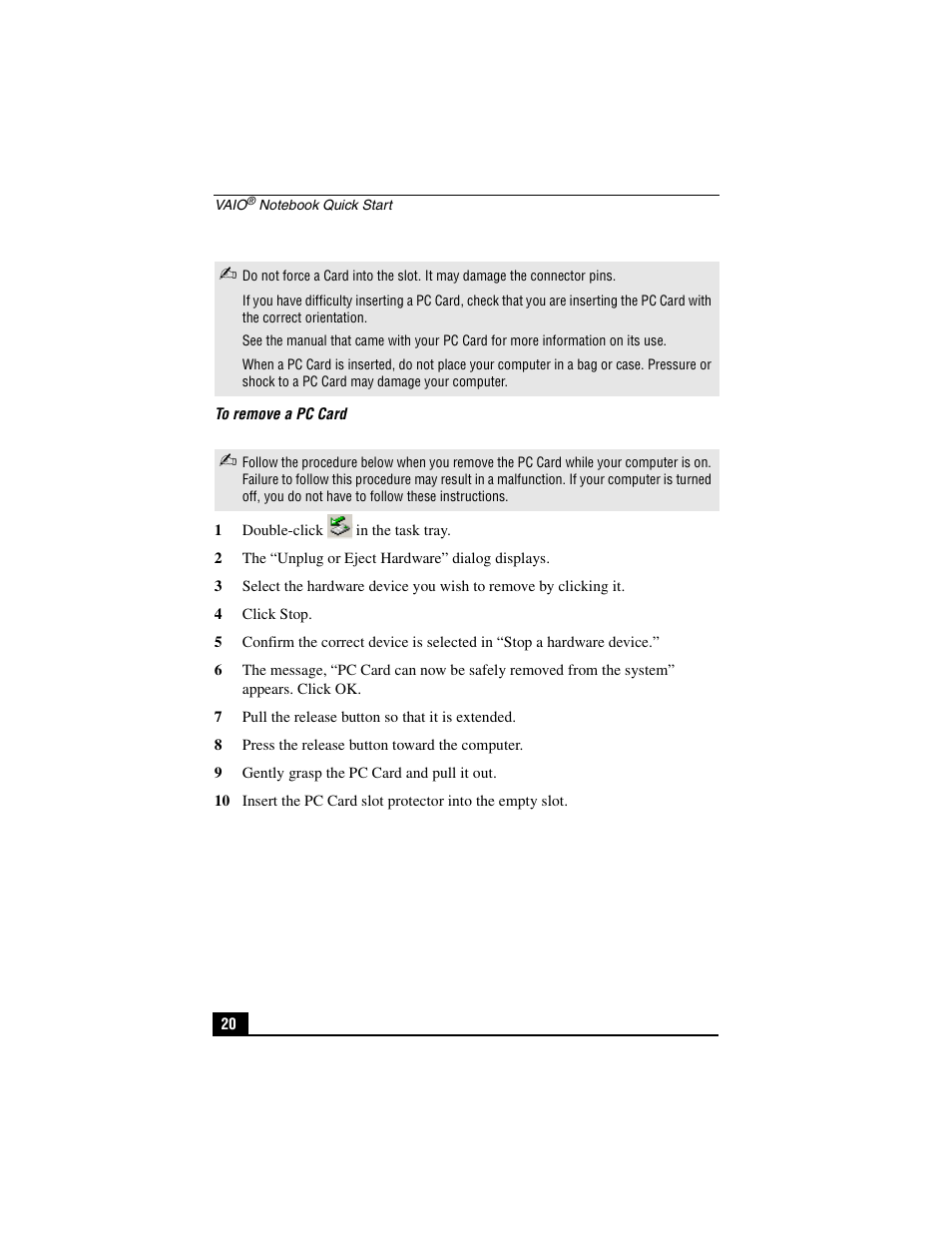 Sony PCG-C1VP User Manual | Page 20 / 124