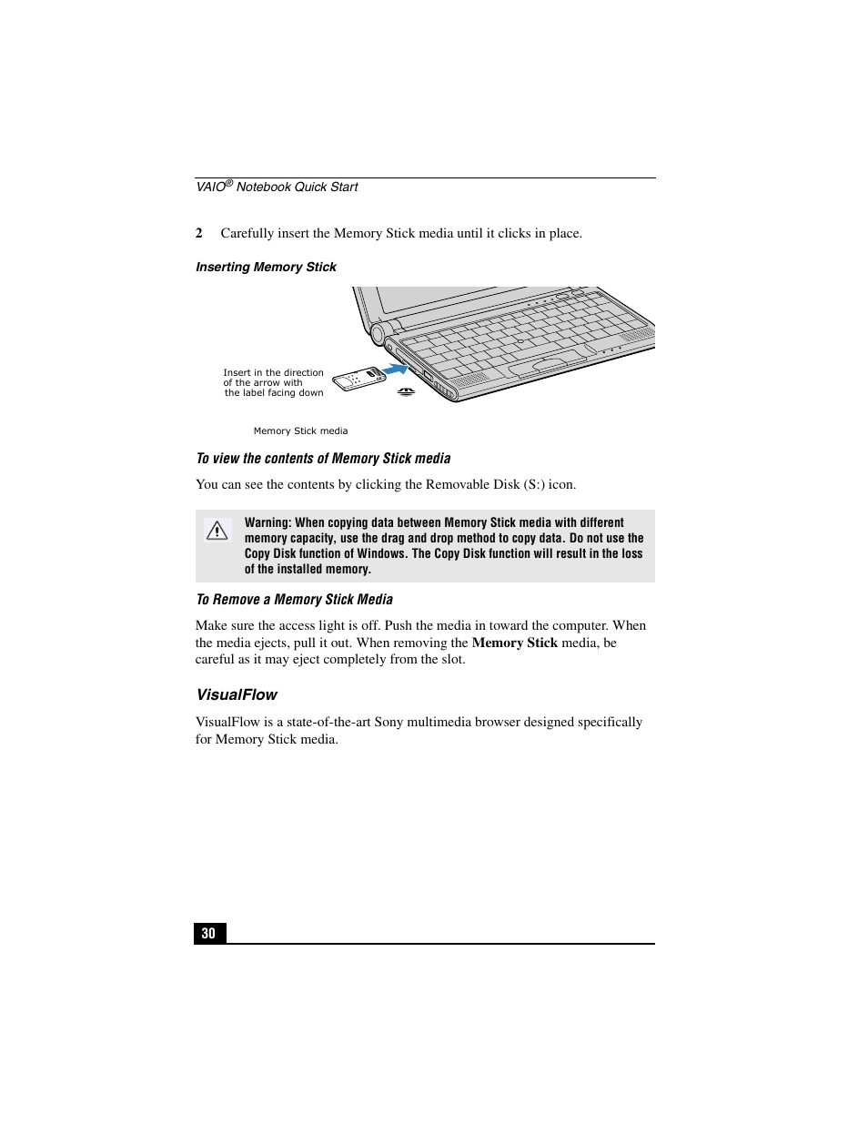 Visualflow | Sony PCG-C1VP User Manual | Page 30 / 124