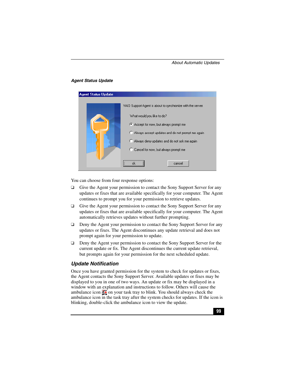 Update notification | Sony PCG-C1VP User Manual | Page 99 / 124