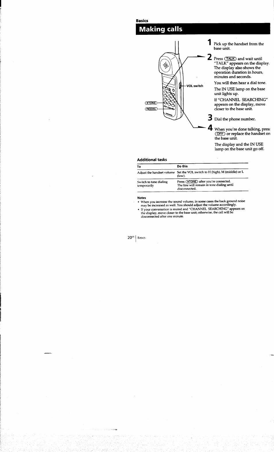 Basics, Making calls | Sony SPP-A973 User Manual | Page 20 / 115