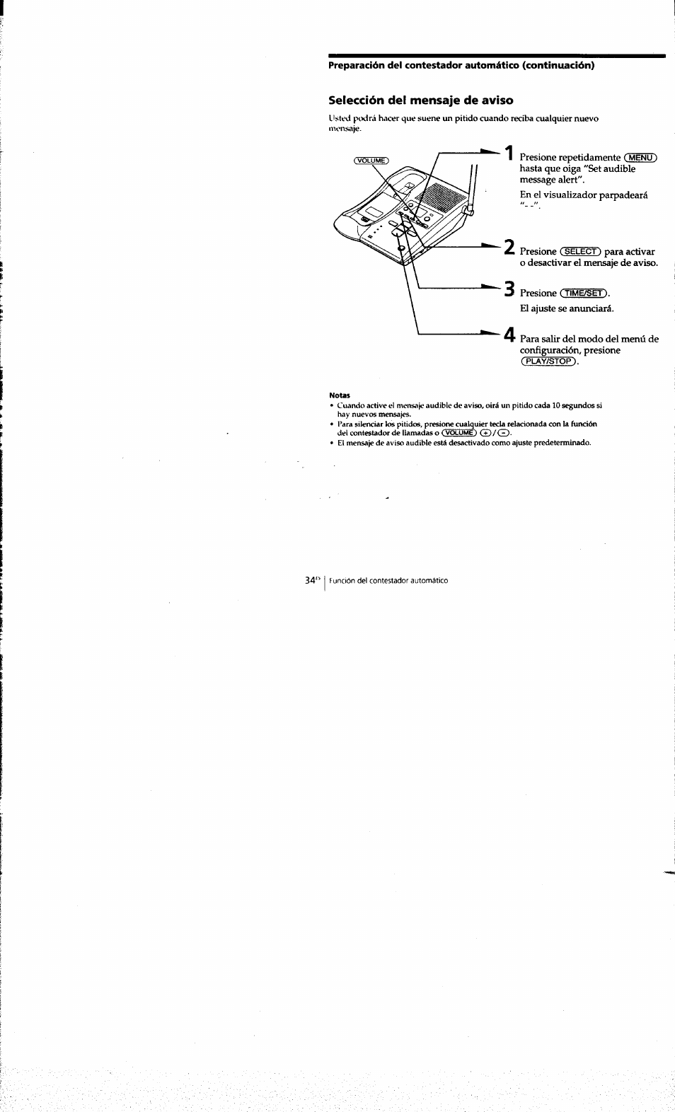 Selección del mensaje de aviso | Sony SPP-A973 User Manual | Page 91 / 115