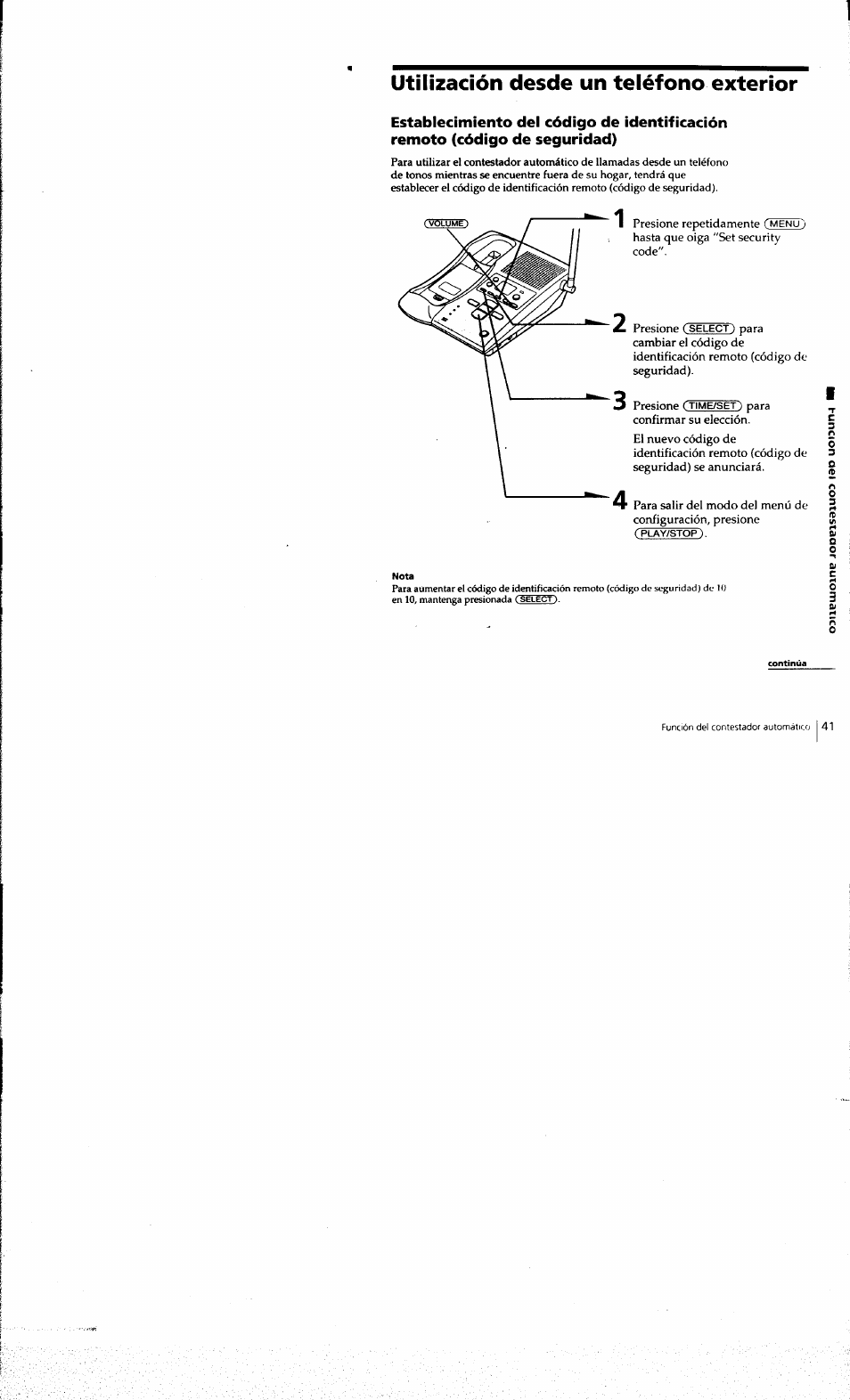 Utilización desde un teléfono exterior | Sony SPP-A973 User Manual | Page 98 / 115