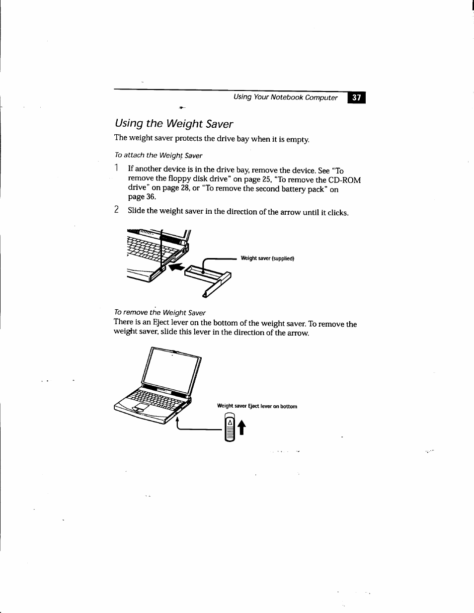 Using the weight saver | Sony PCG-748 User Manual | Page 46 / 131