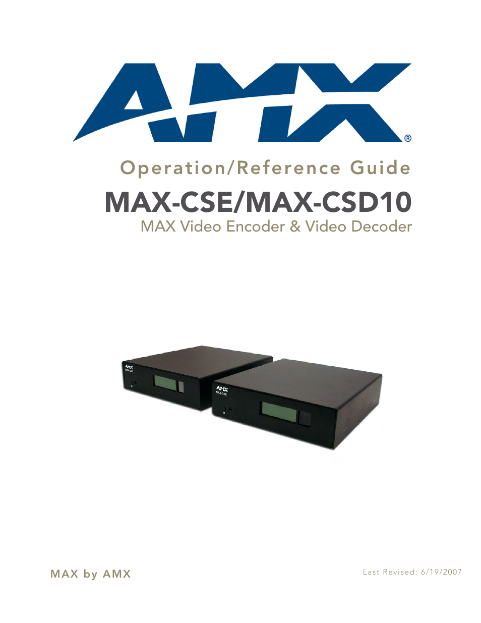 AMX MAX-CSE User Manual | 110 pages