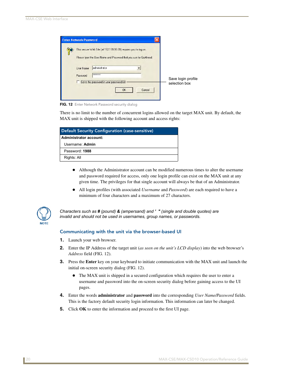 AMX MAX-CSE User Manual | Page 26 / 110