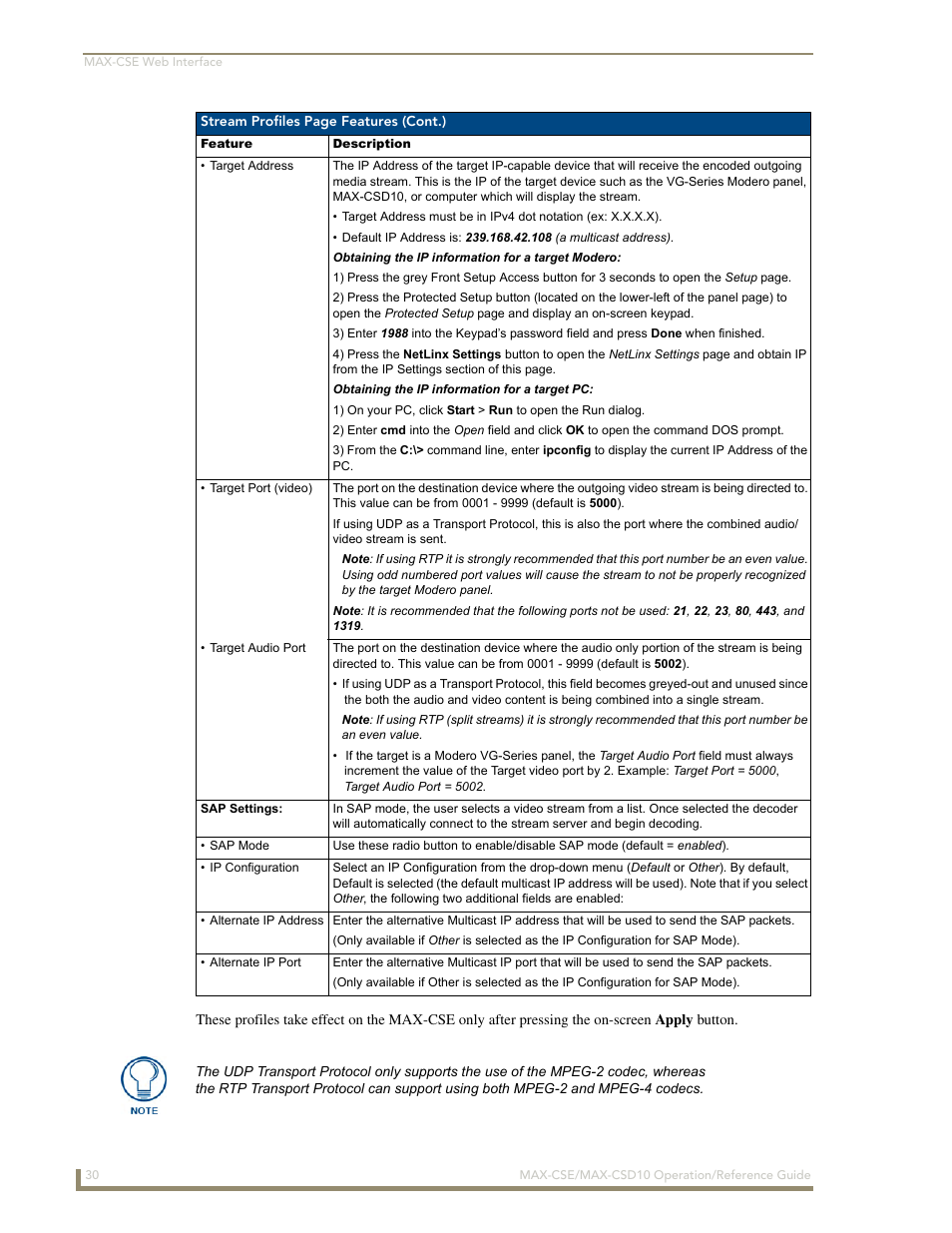 AMX MAX-CSE User Manual | Page 36 / 110