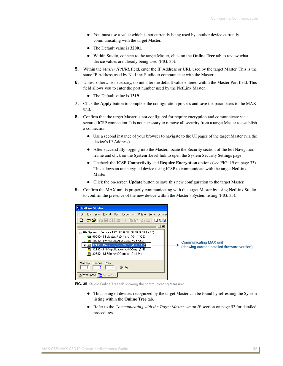 AMX MAX-CSE User Manual | Page 61 / 110