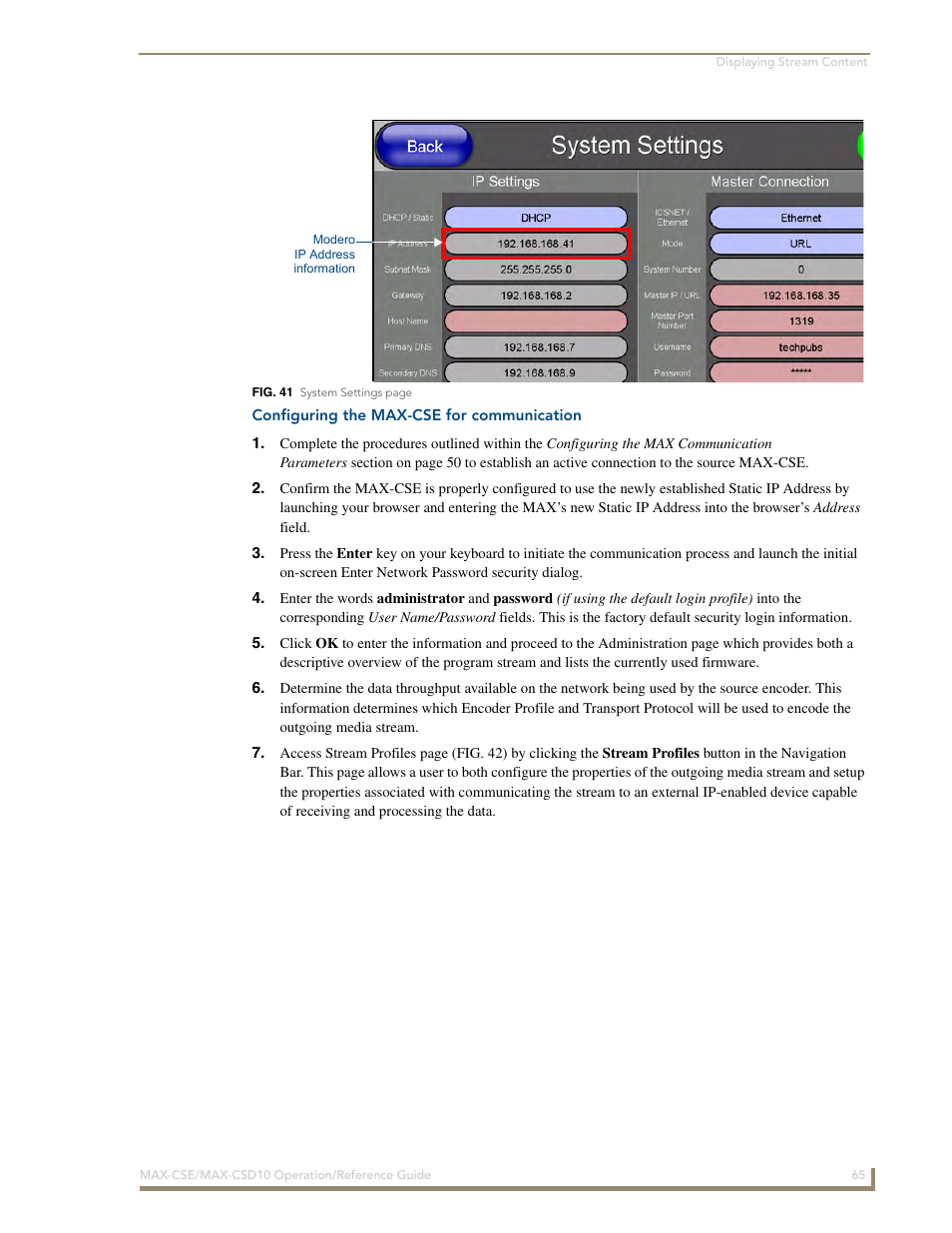 Configuring the max-cse for communication | AMX MAX-CSE User Manual | Page 71 / 110