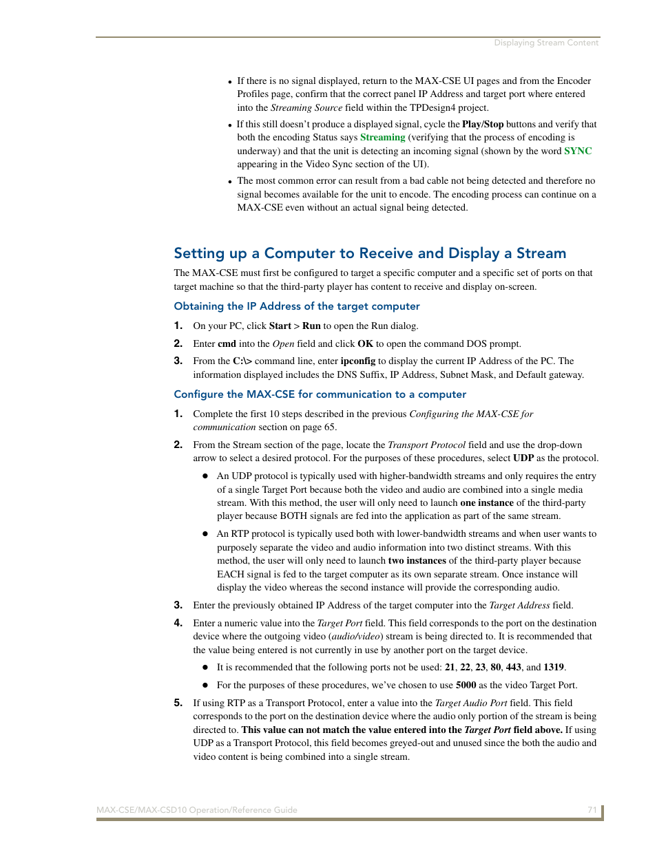 Obtaining the ip address of the target computer | AMX MAX-CSE User Manual | Page 77 / 110