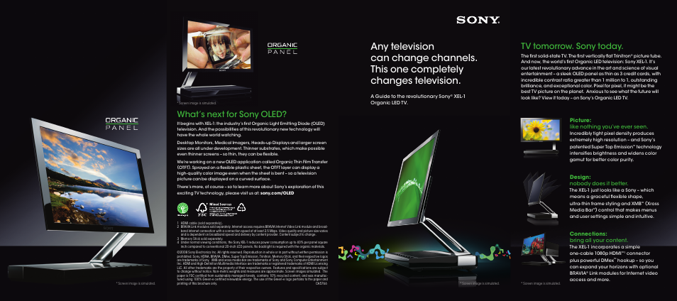 Sony XEL-1 User Manual | 2 pages