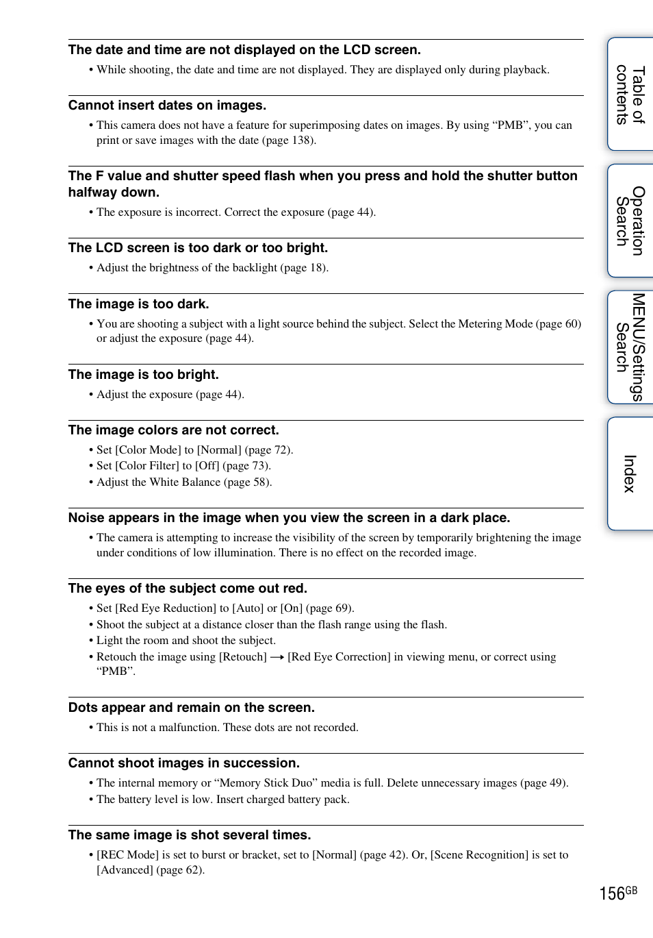 Sony DSC-HX1 User Manual | Page 156 / 176