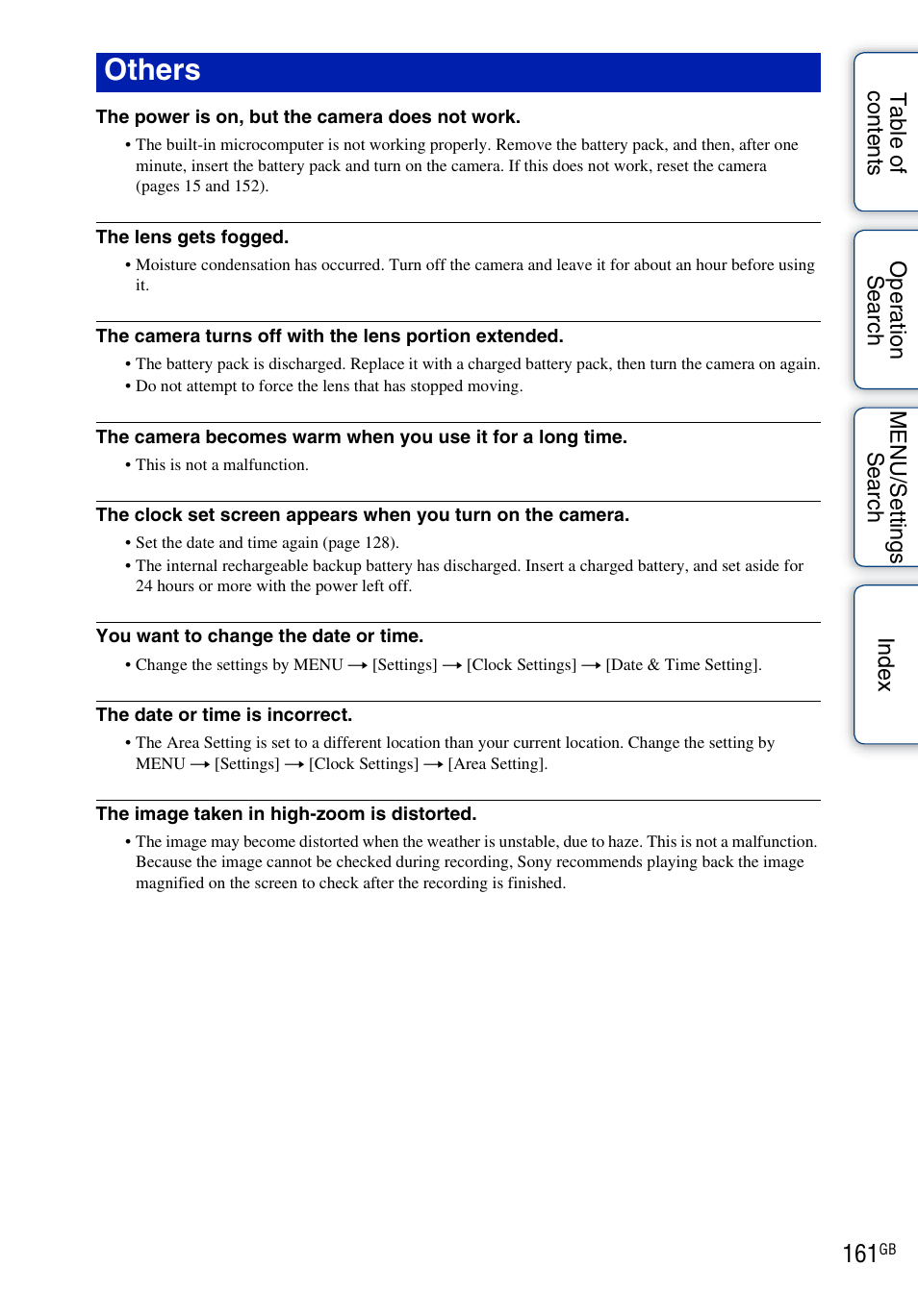 O 161, Others | Sony DSC-HX1 User Manual | Page 161 / 176