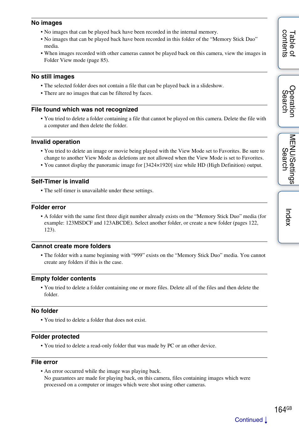 Sony DSC-HX1 User Manual | Page 164 / 176