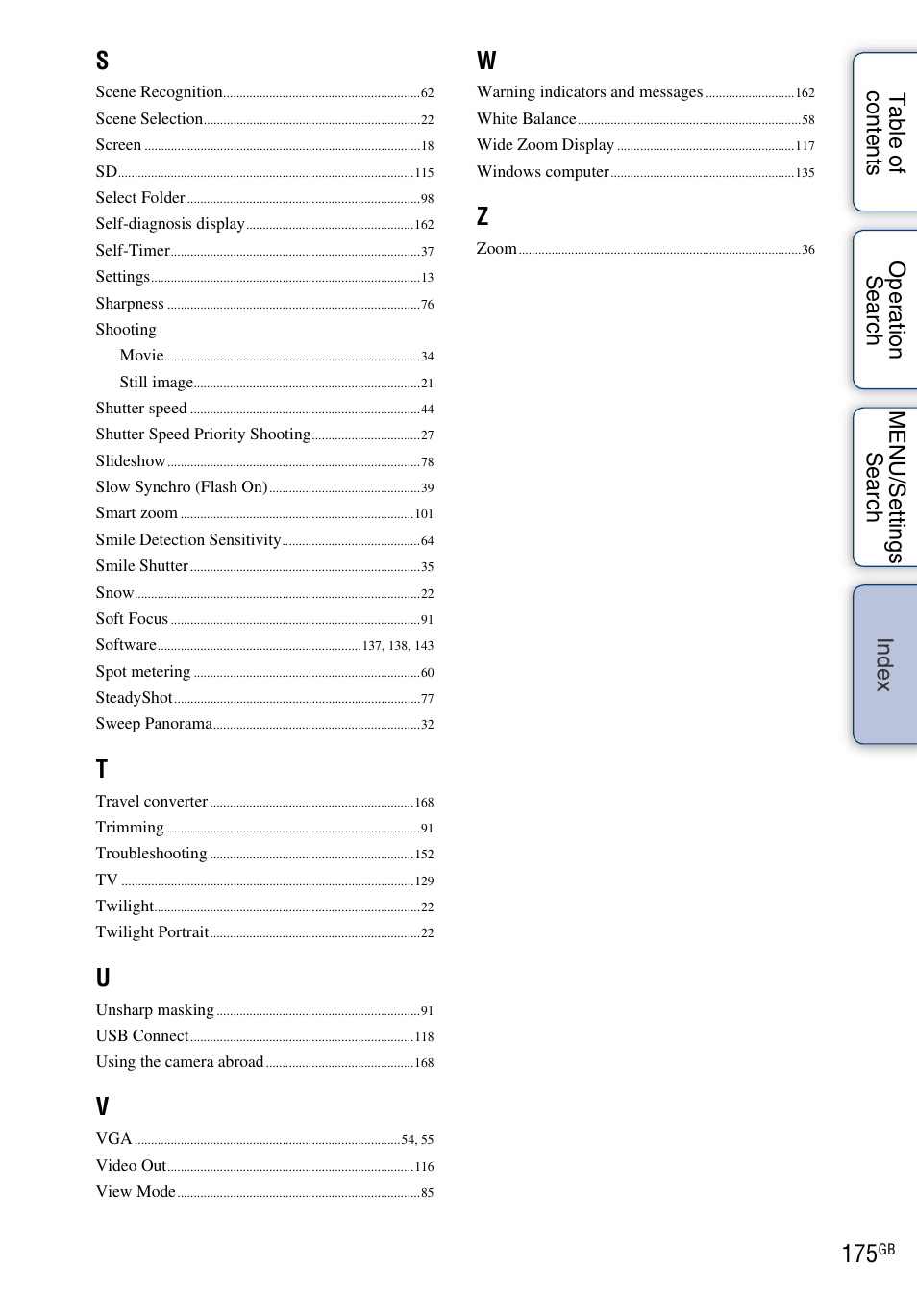 Sony DSC-HX1 User Manual | Page 175 / 176