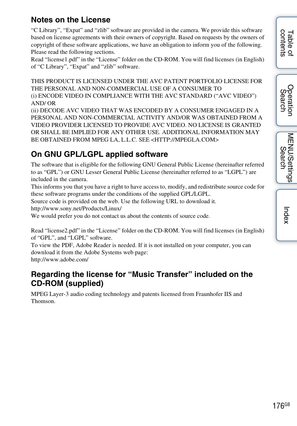 Sony DSC-HX1 User Manual | Page 176 / 176