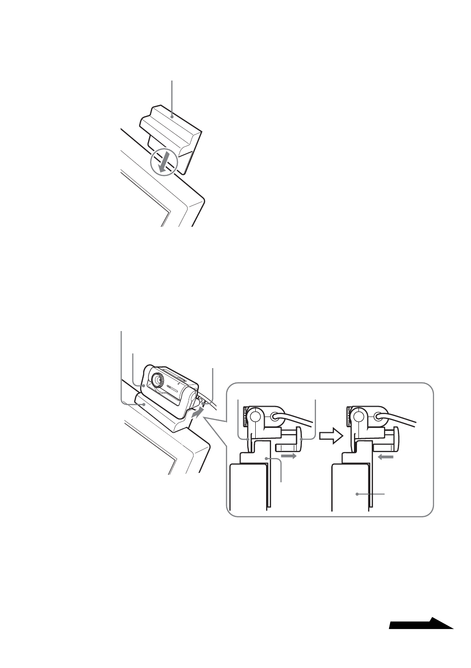 Sujeción de la cámara con, Cinta adhesiva | Sony PCGA-UVC11A User Manual | Page 47 / 128