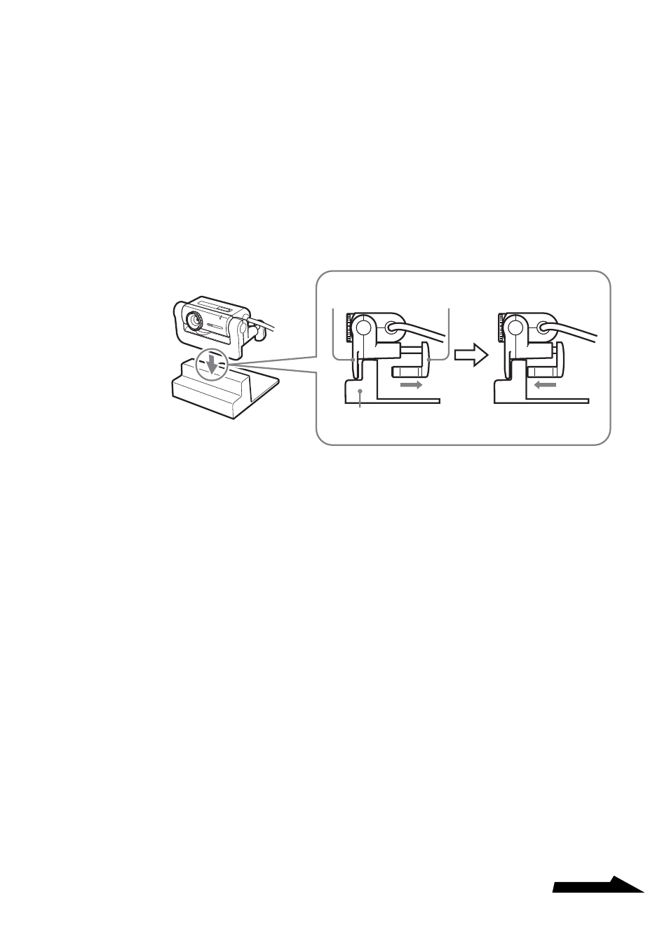 Ajuste de la cámara en posición horizontal, Conexión de la cámara a un, Trípode | Sony PCGA-UVC11A User Manual | Page 49 / 128