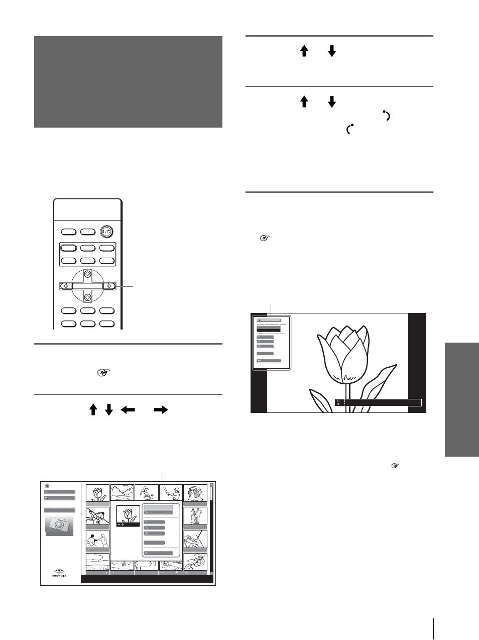 Rotating a still picture, Press m or m to select “rotate,” and press enter | Sony VPL-HS10 User Manual | Page 41 / 208