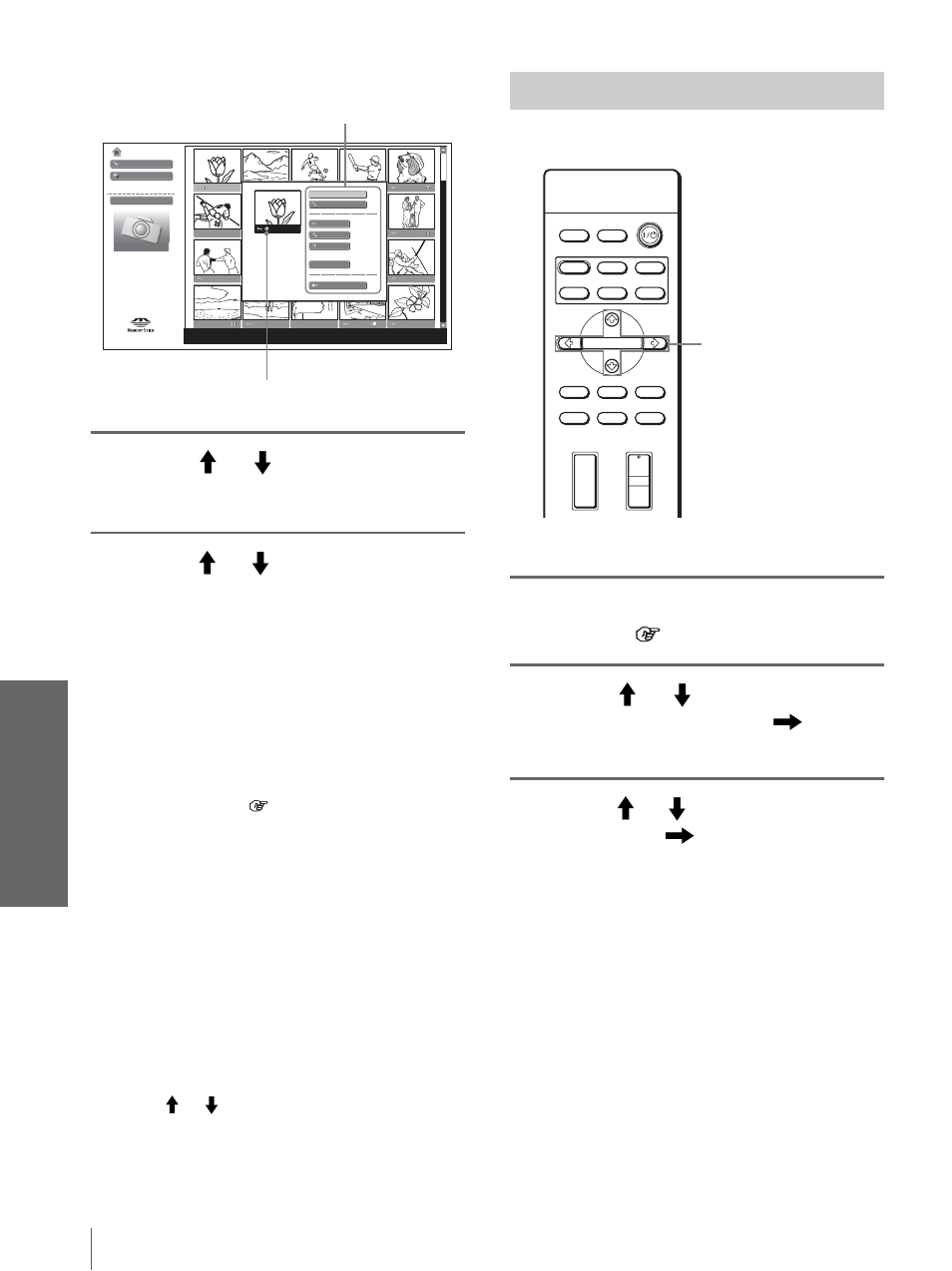 Setting the startup picture, Press m or m to select “startup,” and press enter, Press m or m to select “entry,” and press enter | Sony VPL-HS10 User Manual | Page 44 / 208