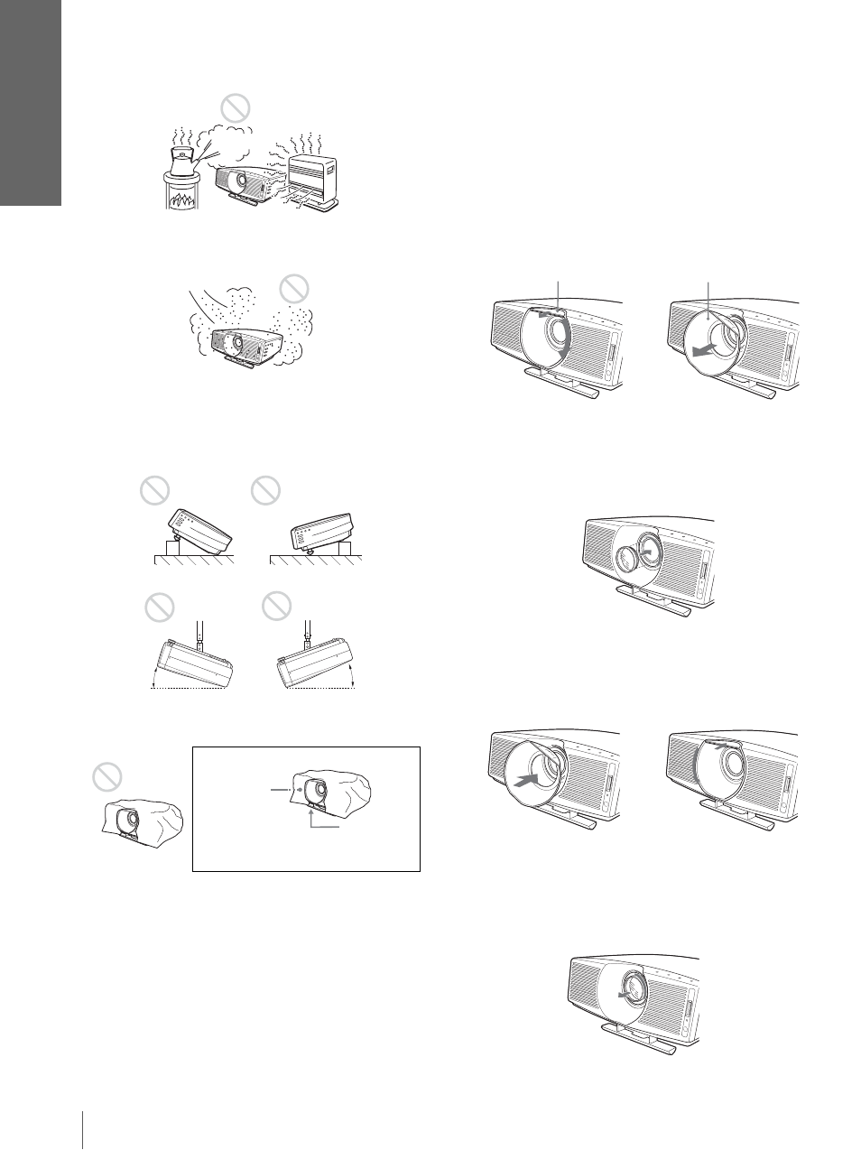 Racc o rdem e n ts e t pr épara tif s | Sony VPL-HS10 User Manual | Page 74 / 208