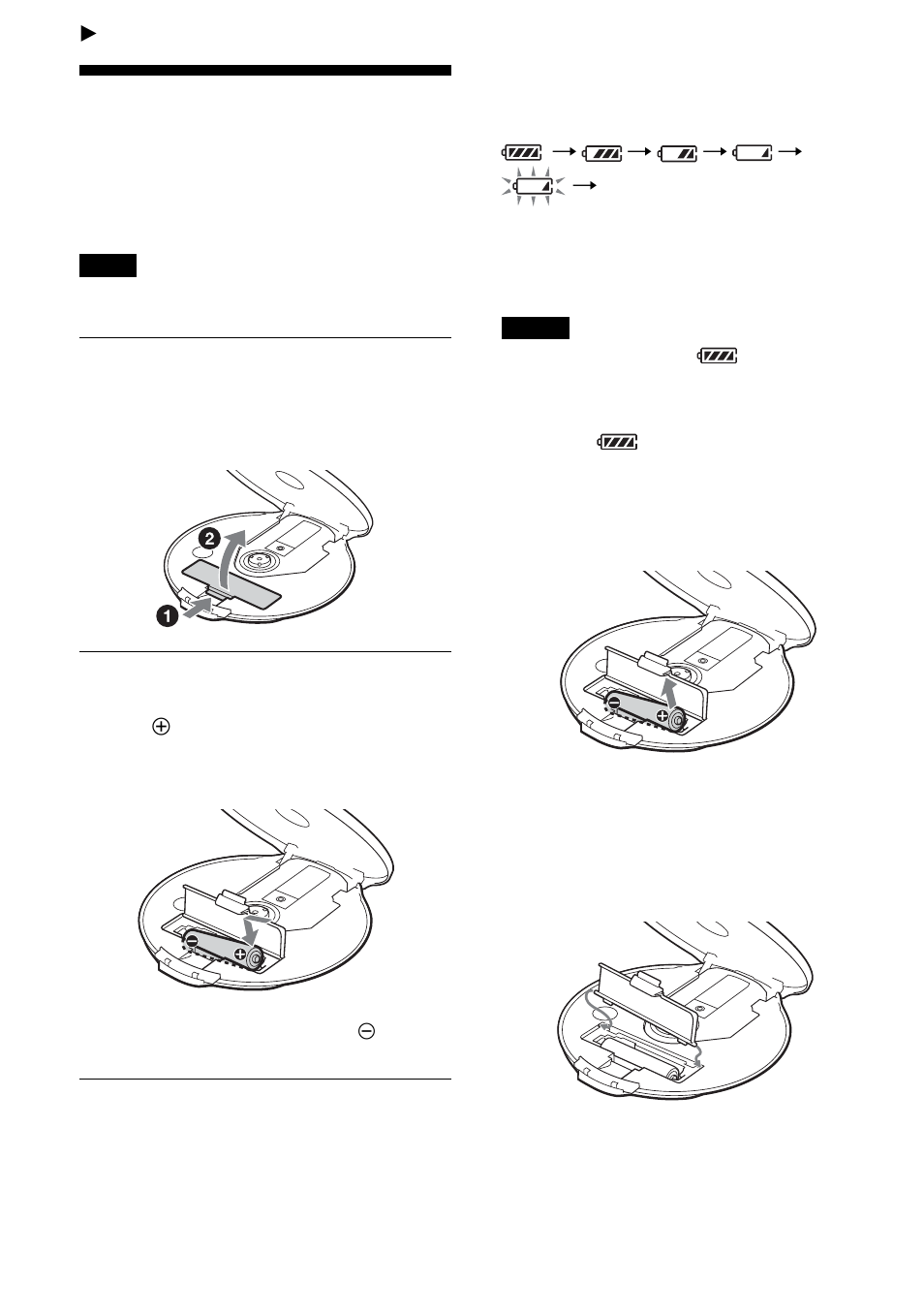 Connecting to a power source, Using the dry battery | Sony D-NE500 User Manual | Page 28 / 36