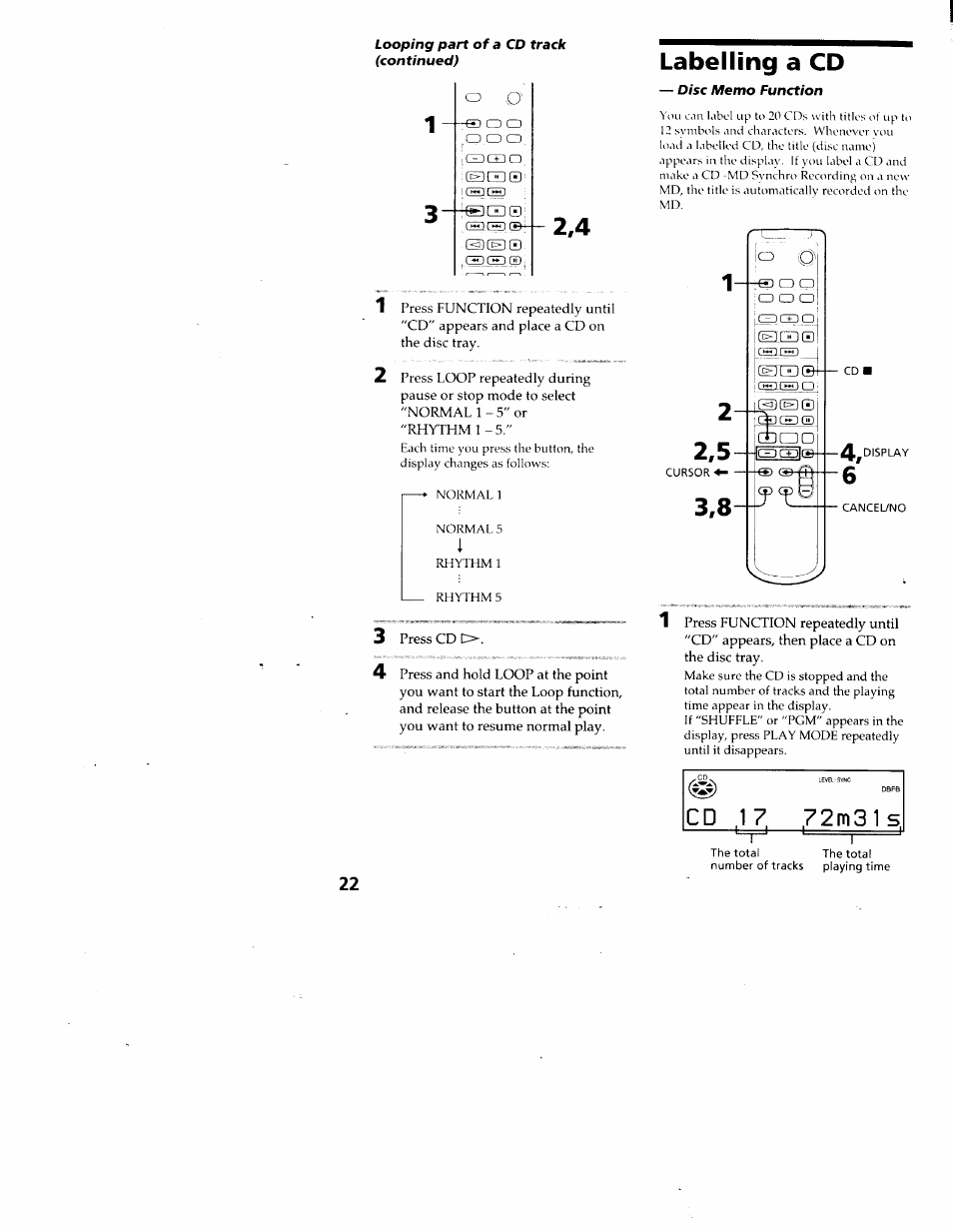 Labelling a cd | Sony DHC-MD313 User Manual | Page 22 / 58