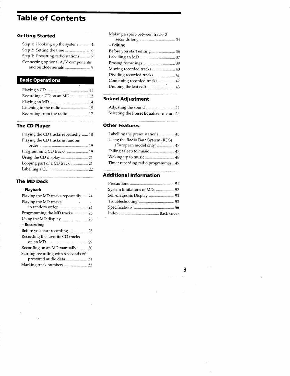 Sony DHC-MD313 User Manual | Page 3 / 58