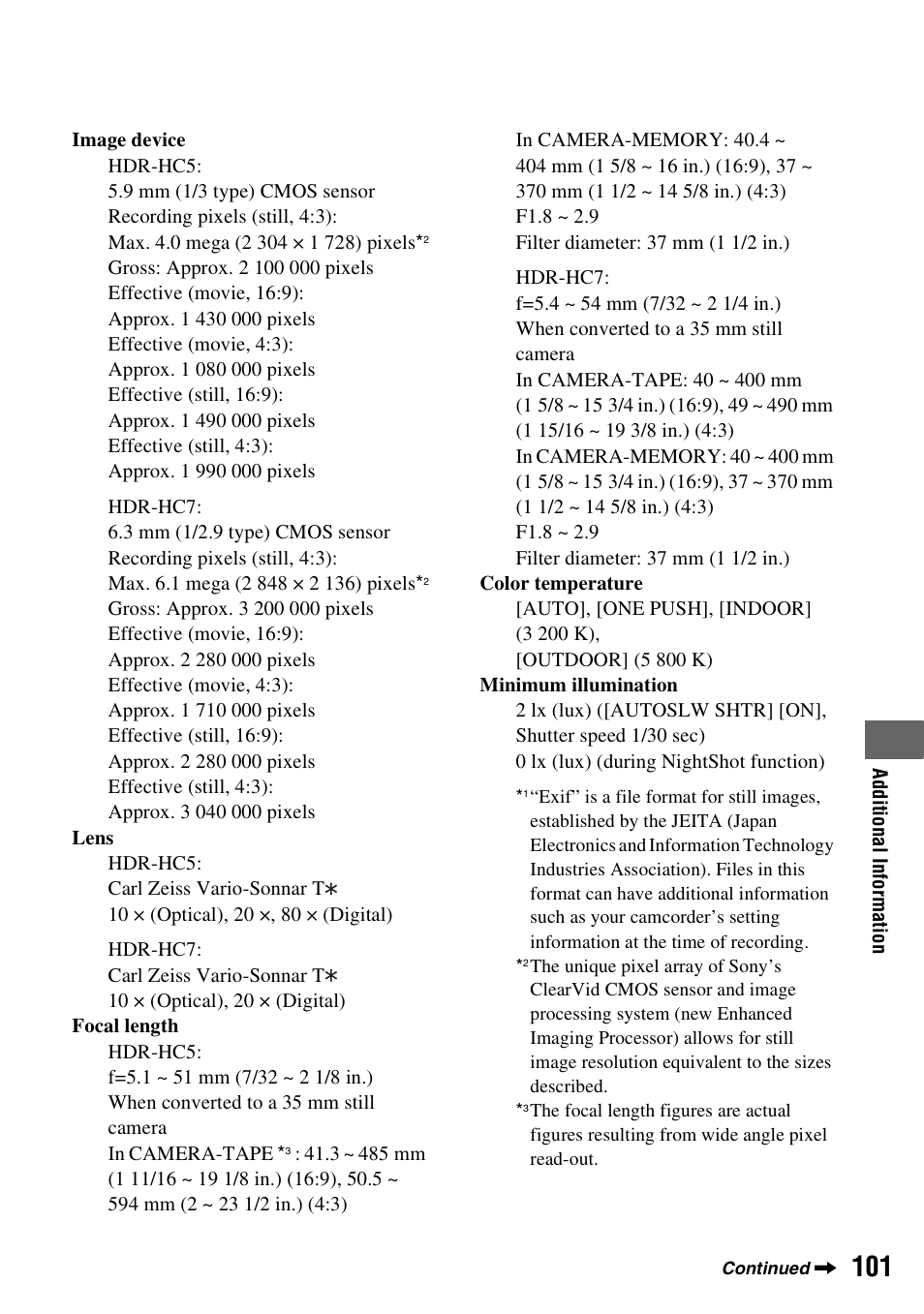 Sony HDR-HC7 User Manual | Page 101 / 131