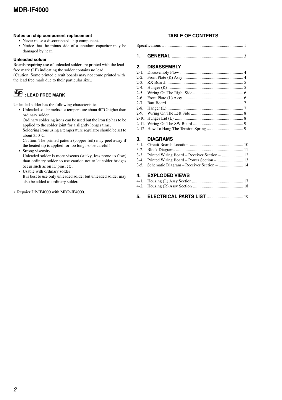 Sony MDR-IF4000 User Manual | Page 2 / 30