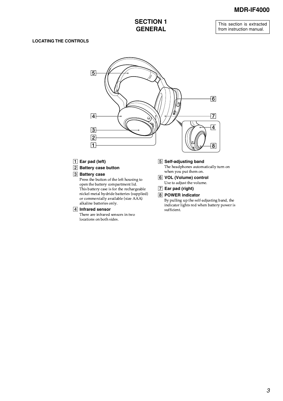 General | Sony MDR-IF4000 User Manual | Page 3 / 30