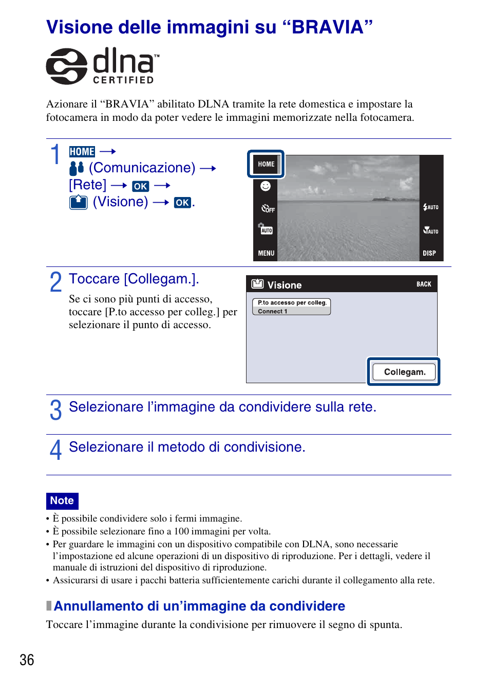 Collegamento ad altre periferiche, Visione delle immagini su “bravia | Sony DSC-G3 User Manual | Page 100 / 128