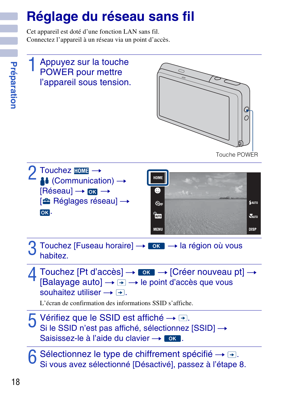 Réglage du réseau sans fil | Sony DSC-G3 User Manual | Page 18 / 128