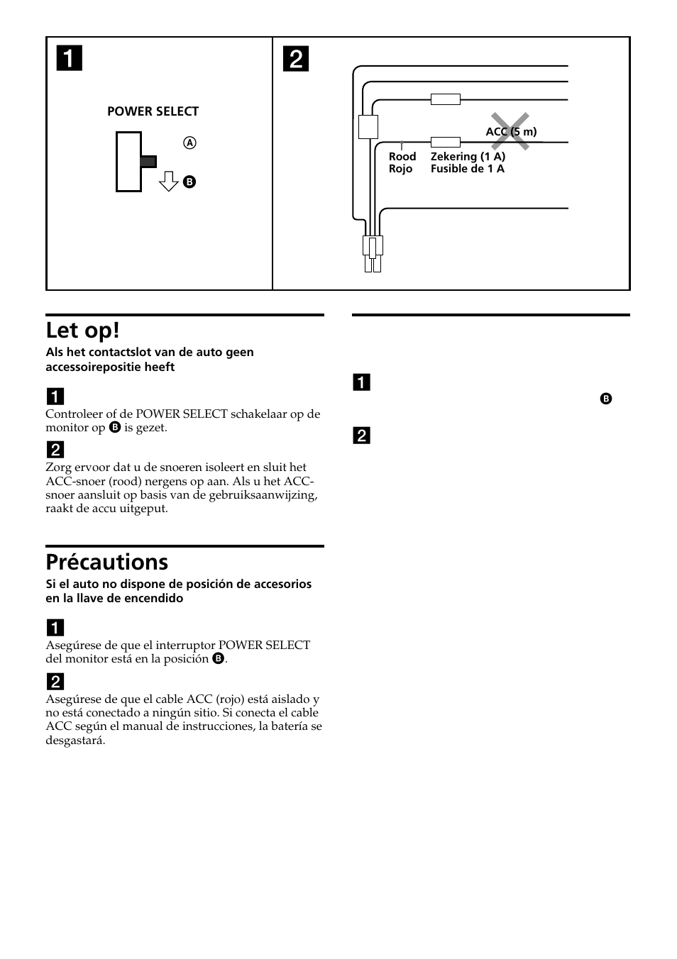 Let op, Précautions | Sony MV-7101DS User Manual | Page 2 / 2