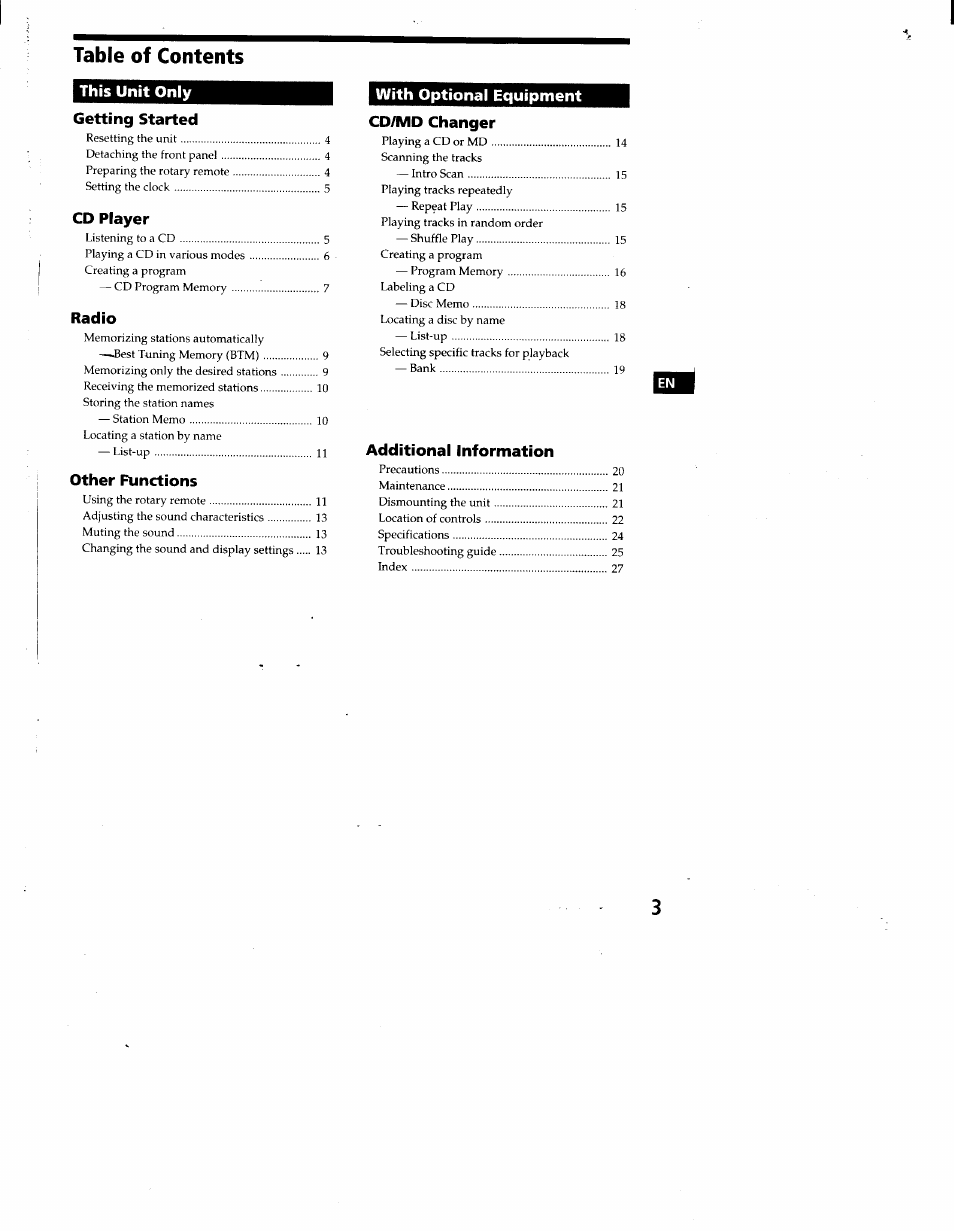 Sony CDX-C660 User Manual | Page 3 / 27