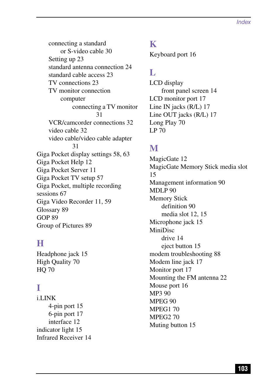 Sony PCV-MXS10 User Manual | Page 103 / 105