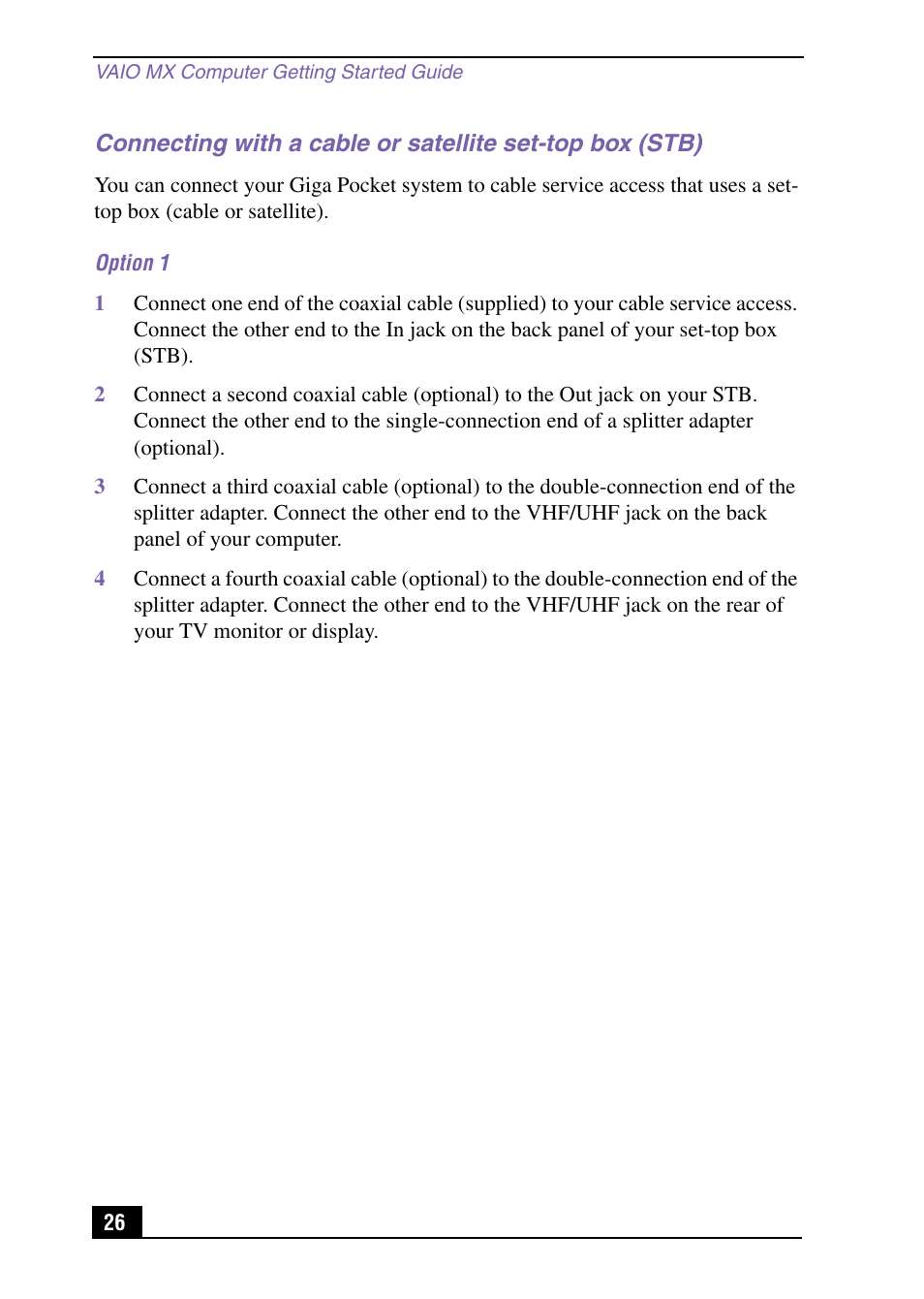 Sony PCV-MXS10 User Manual | Page 26 / 105