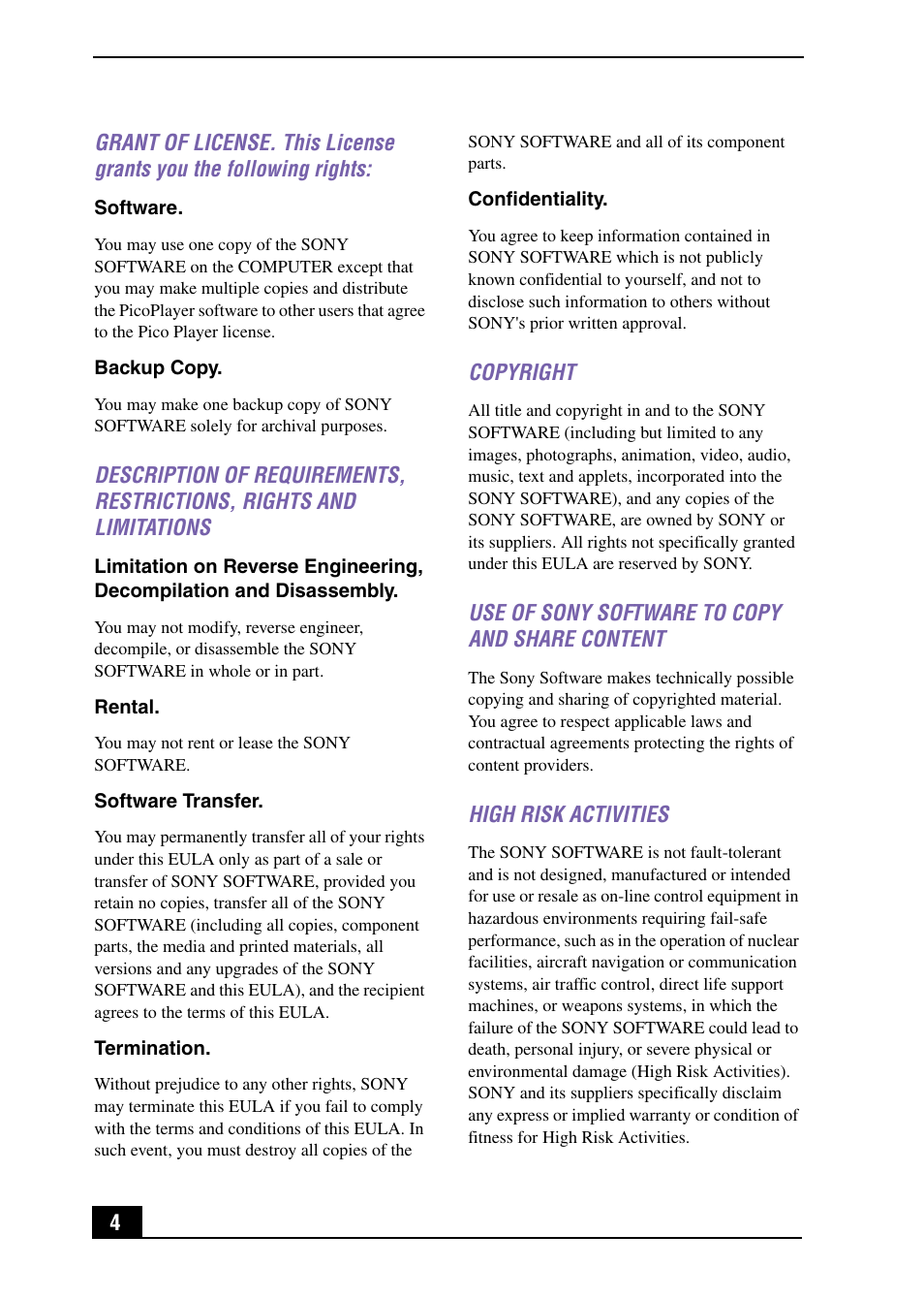 Sony PCV-MXS10 User Manual | Page 4 / 105