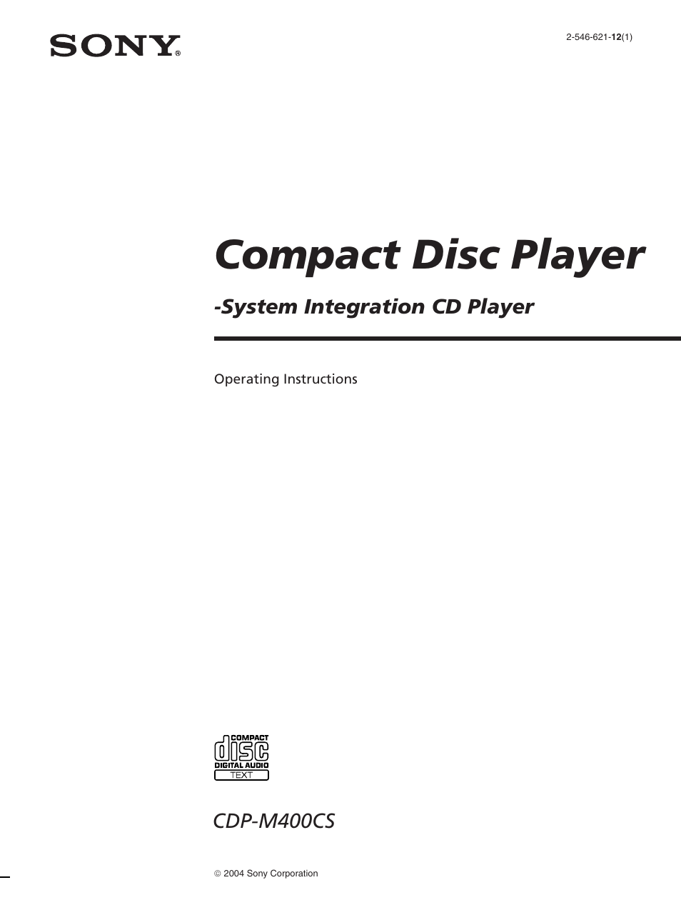 Sony CDP-M400CS User Manual | 36 pages