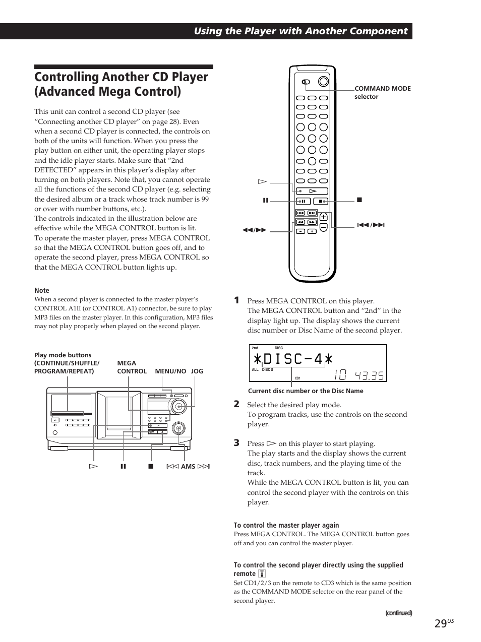 Storing information about cds (custom files) | Sony CDP-M400CS User Manual | Page 29 / 36