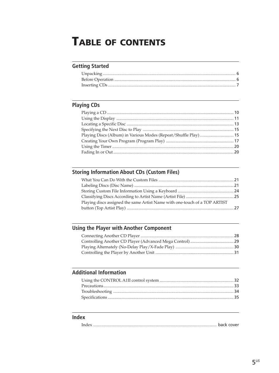 Sony CDP-M400CS User Manual | Page 5 / 36