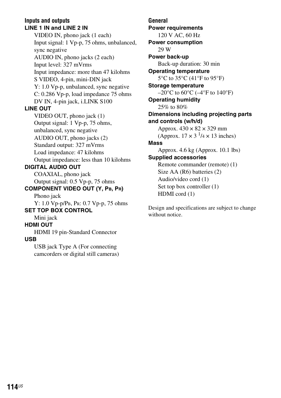 Sony RDR-VX535 User Manual | Page 114 / 160