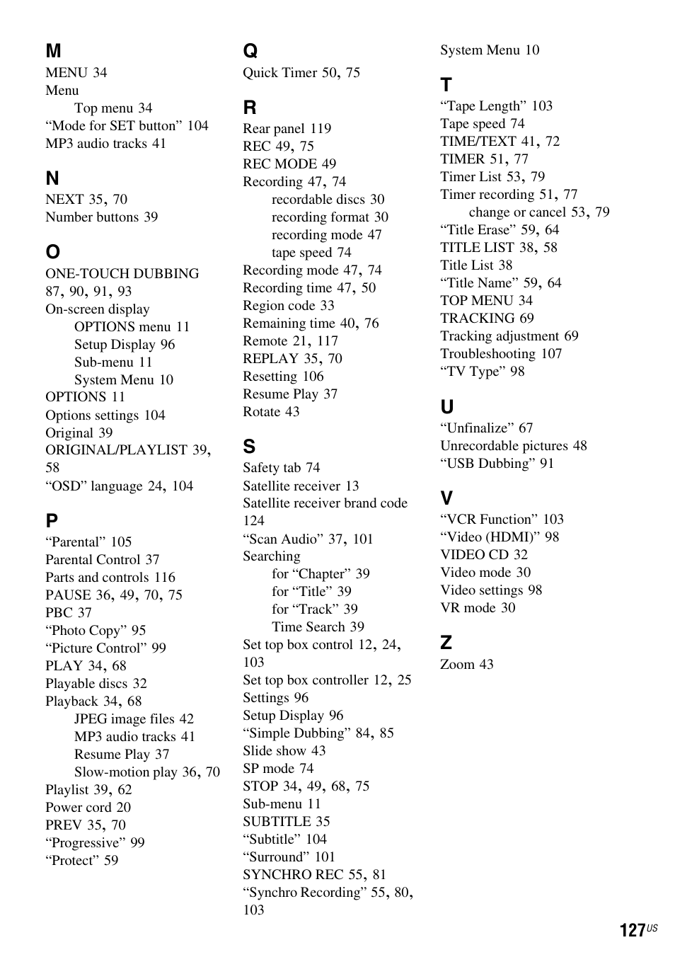 Sony RDR-VX535 User Manual | Page 127 / 160